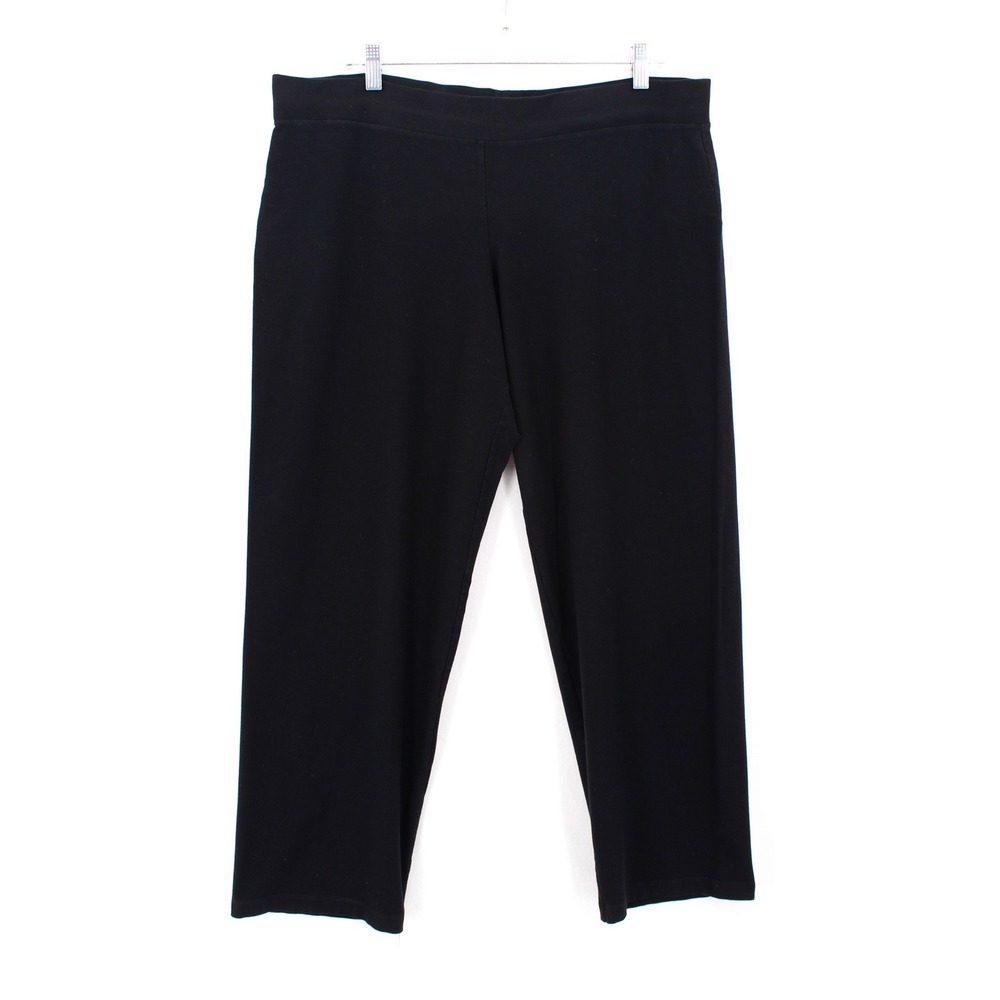 Eileen Fisher Womens XL Black Viscose Stretch Straight Leg Pull On A3